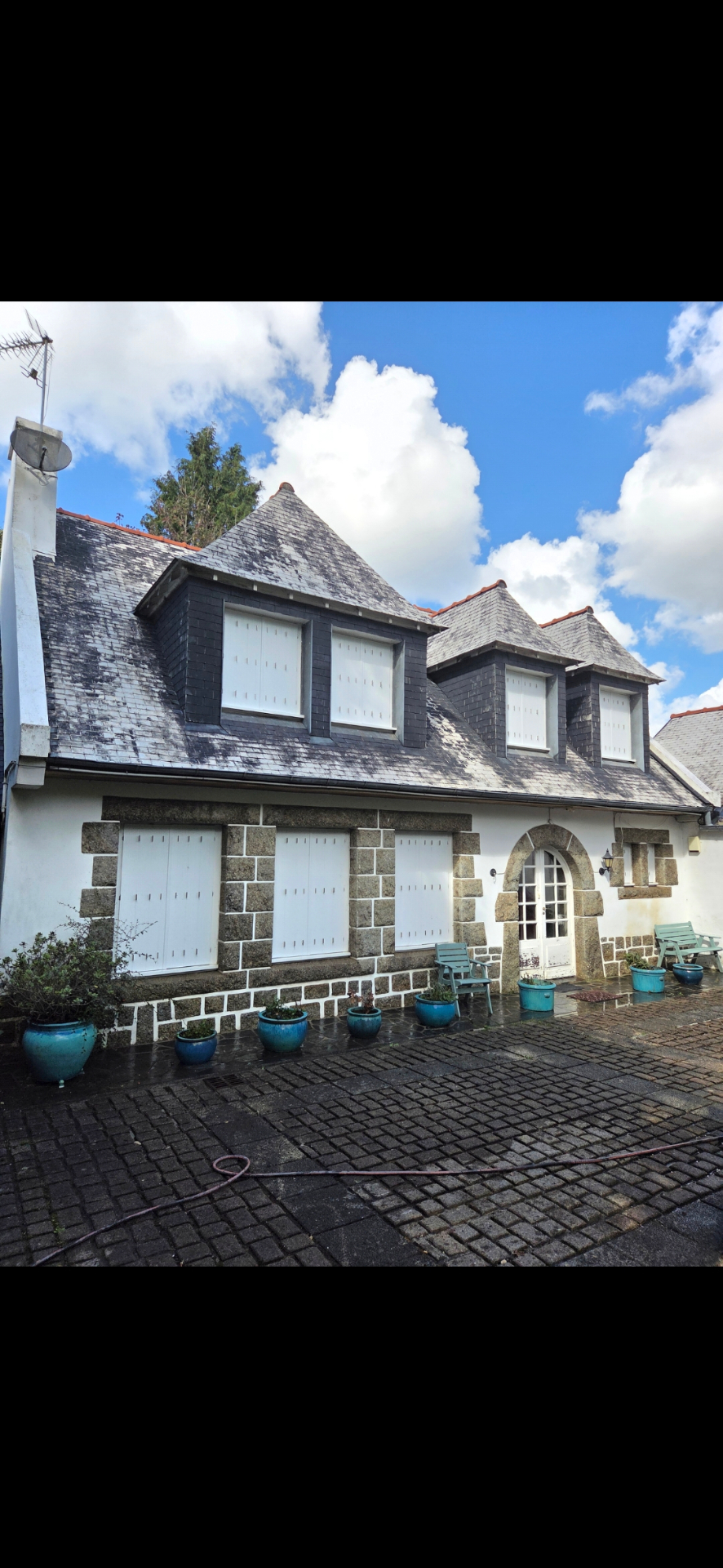 Toiture ardoise — avant nettoyage